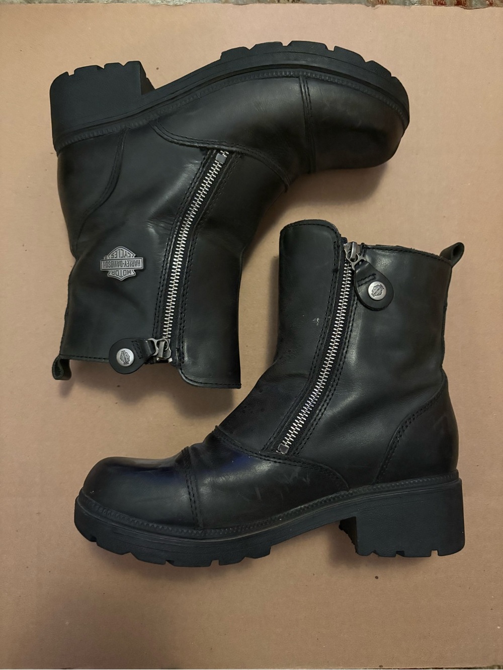 Harley-Davidson Amherst Moto Biker Motorcycle Riding Women’s Boots Size 7.5M - Picture 2 of 5